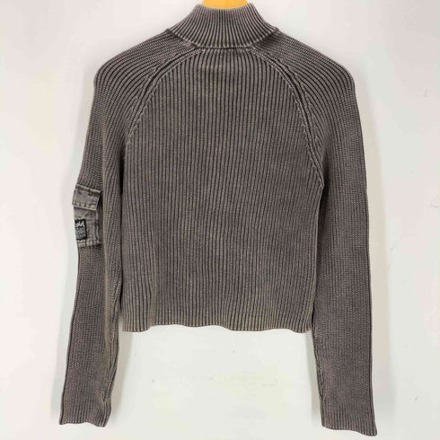 エックスガール X-girl FADED WOVEN MIX ZIP UP KNIT TOP レディース