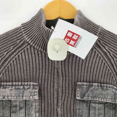エックスガール X-girl FADED WOVEN MIX ZIP UP KNIT TOP レディース