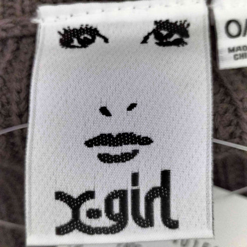 エックスガール X-girl FADED WOVEN MIX ZIP UP KNIT TOP レディース
