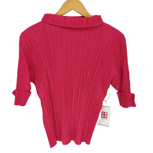 プリーツプリーズイッセイミヤケ PLEATS PLEASE ISSEY MIYAKE プリーツ クロップド スリーブ ハイネック カットソー レディース JPN:3