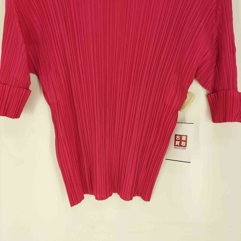 プリーツプリーズイッセイミヤケ PLEATS PLEASE ISSEY MIYAKE プリーツ クロップド スリーブ ハイネック カットソー レディース JPN:3