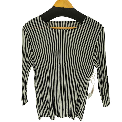 ストライプ柄 プリーツ L/S シャツ レディース JPN:L