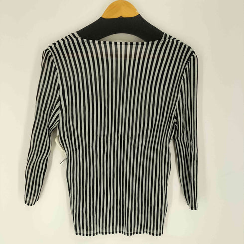 ストライプ柄 プリーツ L/S シャツ レディース JPN:L