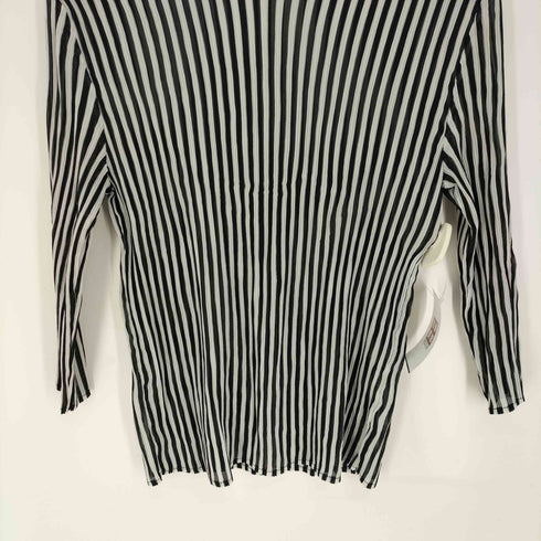 ストライプ柄 プリーツ L/S シャツ レディース JPN:L