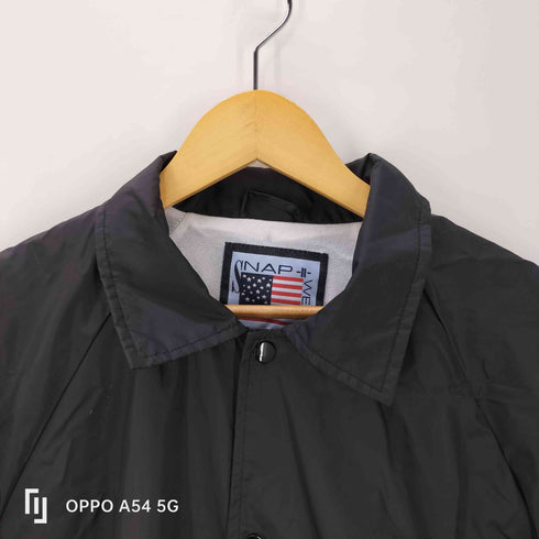 SNAP N WEAR 星条旗タグ ナイロン ブラック コーチ ジャケット 裾ドローコード メンズ import:L