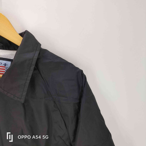 SNAP N WEAR 星条旗タグ ナイロン ブラック コーチ ジャケット 裾ドローコード メンズ import:L
