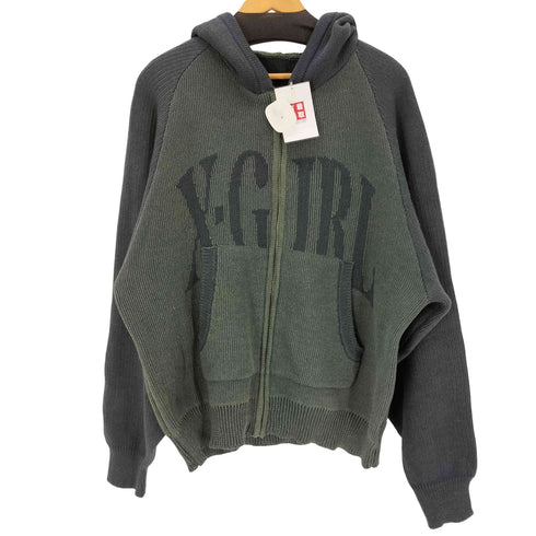 エックスガール X-girl LOGO JACQUARD ZIP UP KNIT HOODIE レディース ONE SIZE