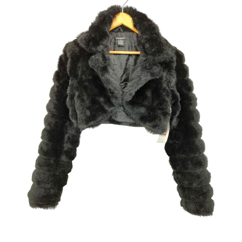 ATMOSPHERE faux fur フェイクファー クロップド ジャケット レディース M