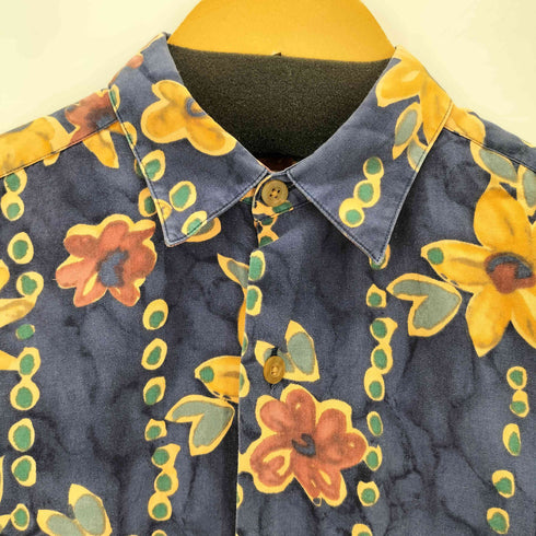 バナナリパブリック BANANA REPUBLIC SAFARI & TRAVEL 80~90S 総柄シャツ メンズ import:XS