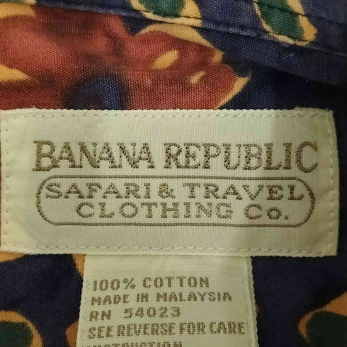 バナナリパブリック BANANA REPUBLIC SAFARI & TRAVEL 80~90S 総柄シャツ メンズ import:XS