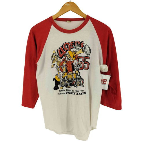 スクリーンスターズ SCREEN STARS 80s USA製 フットボール プリント ラグラン Tシャツ メンズ L