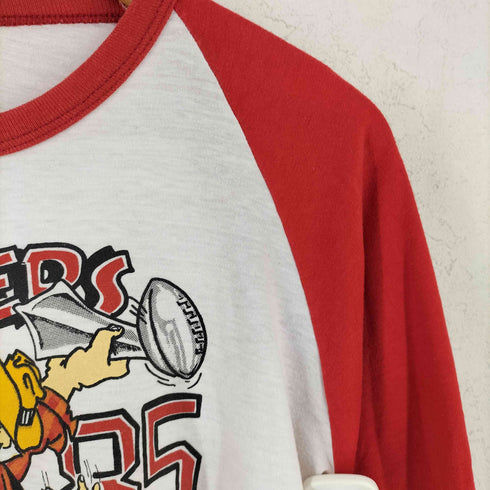 スクリーンスターズ SCREEN STARS 80s USA製 フットボール プリント ラグラン Tシャツ メンズ L