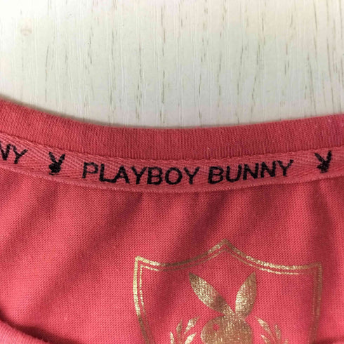 プレイボーイ PLAYBOY y2k プリント ラインストーン Tシャツ レディース JPN:M