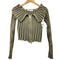 ザラ ZARA 襟付き クロップド ジップアップ カーディガン レディース import:M