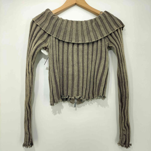 ザラ ZARA 襟付き クロップド ジップアップ カーディガン レディース import:M