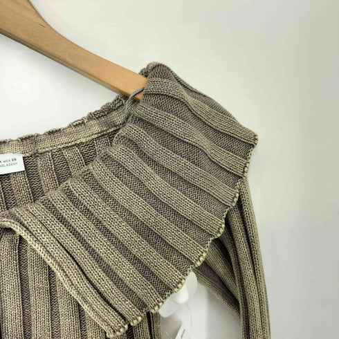ザラ ZARA 襟付き クロップド ジップアップ カーディガン レディース import:M