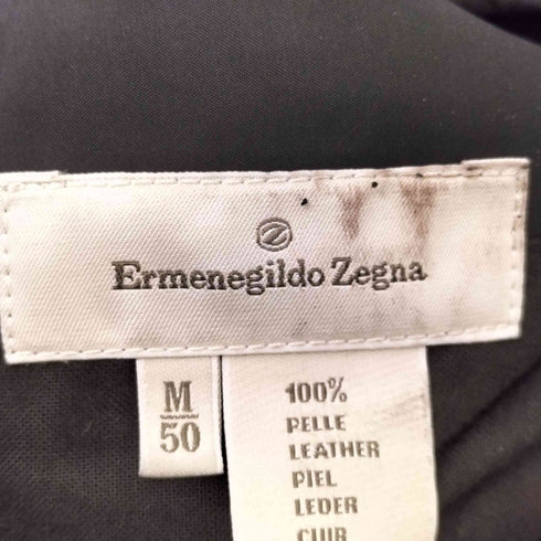 エルメネジルドゼニア Ermenegildo Zegna イタリア製 ラムレザーステンカラーコート メンズ M 50