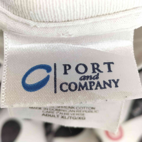 ニーマンマーカス Neiman Marcus 00s PORT and COMPANYボディダメージ加工 両面プリント クルーネック 半袖Tシャツ メンズ import:XL