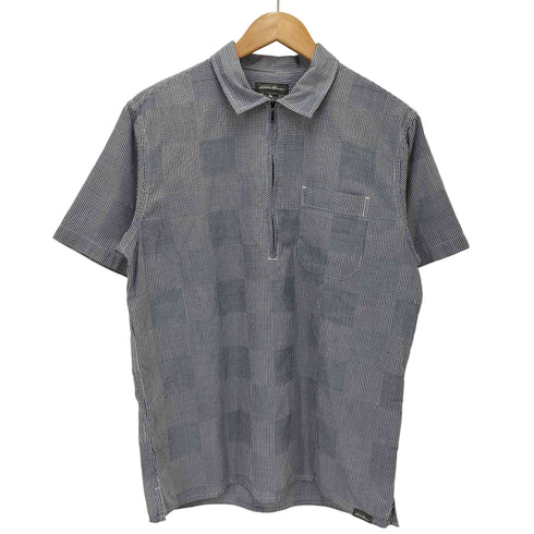エディーバウアー Eddie Bauer ギンガム チェック ハーフ ジップ アップ シャツ メンズ import:S