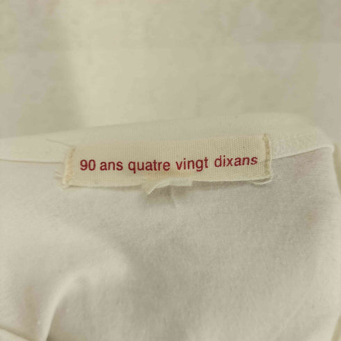 90 ans quatre vingt dix キャトルヴァンディザン ラメ ビジュー 七分袖 カットソー Y2K レディース M