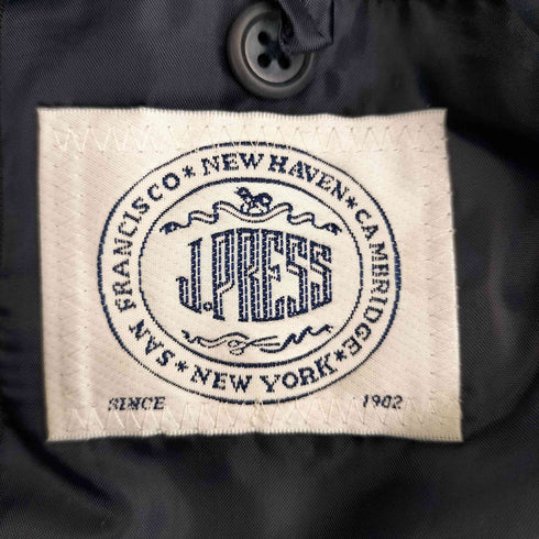 ジェイプレス J.PRESS ウール 背抜き パワーショルダー 金ボタン 3B テーラードジャケット メンズ