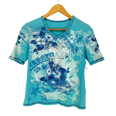 to the angel ラメ&ビジュー装飾 VネックTシャツ Y2K レディース M