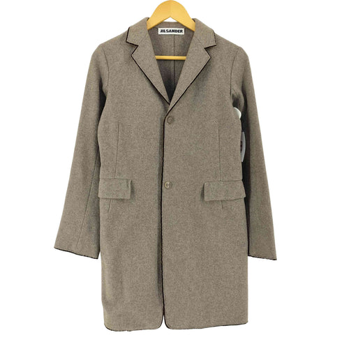 ジルサンダー JIL SANDER 90-00s パイピング チェスターコート メンズ 34
