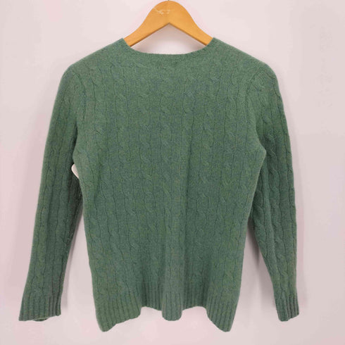ポロラルフローレン POLO RALPH LAUREN 現行タグ ウールカシミヤ ポニー刺繍 ケーブル編み クルーネックニット レディース import:M