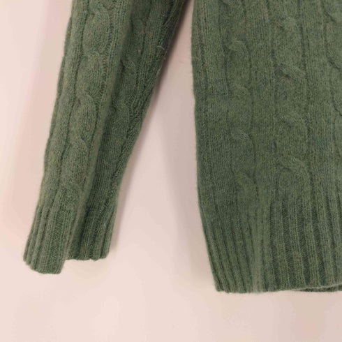 ポロラルフローレン POLO RALPH LAUREN 現行タグ ウールカシミヤ ポニー刺繍 ケーブル編み クルーネックニット レディース import:M