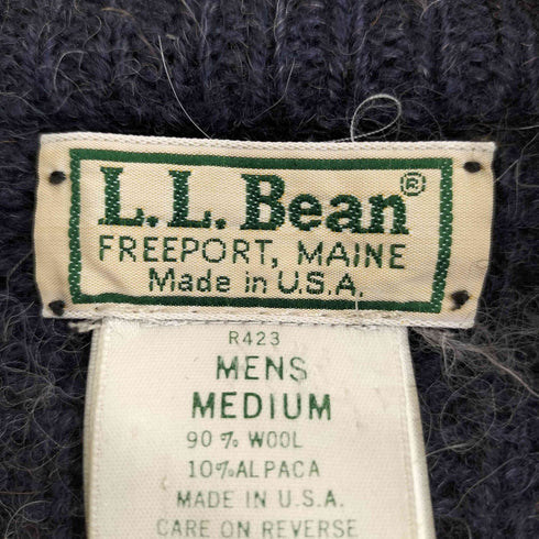 エルエルビーン L.L.Bean 80s USA製 ウールアルパカ リブ編み ドライバーズニット メンズ import:M