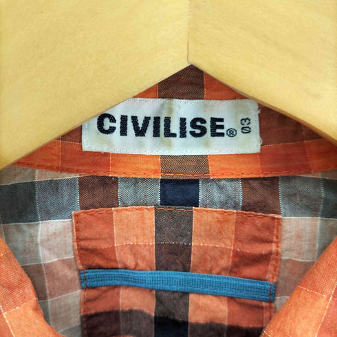 CIVILISE コットンレーヨン チェック ブルゾン メンズ