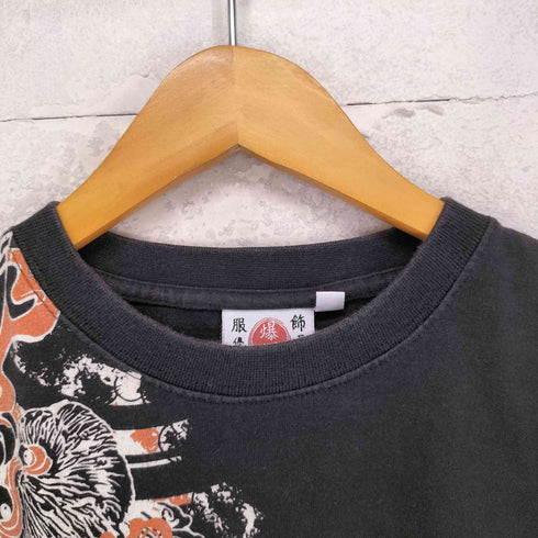 爆燗 和柄 両面プリントクルーネックTシャツ メンズ 38