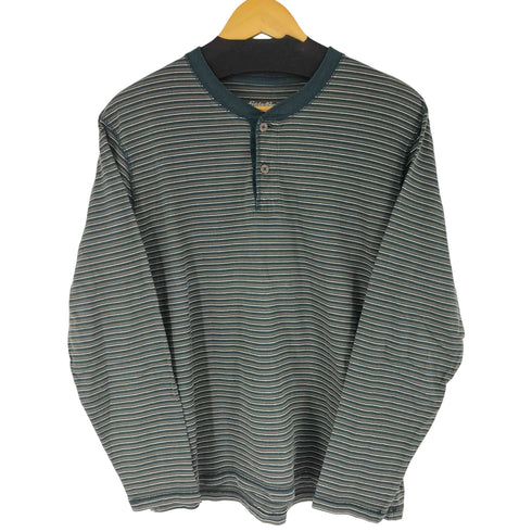 エディーバウアー Eddie Bauer ボーダー L/Sポロシャツ メンズ import:M