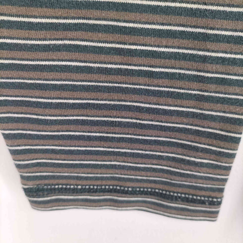 エディーバウアー Eddie Bauer ボーダー L/Sポロシャツ メンズ import:M