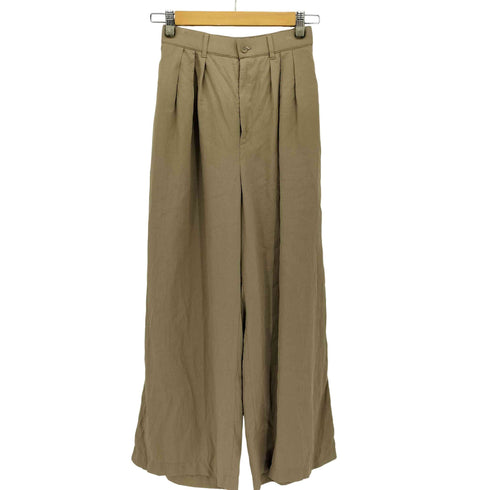 グリーンレーベルリラクシング GREEN LABEL RELAXING タック ワイド パンツ 撥水 レディース 36