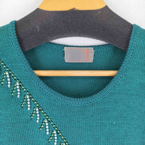 MTT ラインストーン加工 S/S ニットプルオーバー レディース