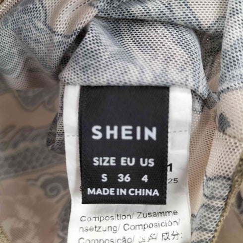 シーイン SHEIN クロップド シースルー 袖フレア チャイナボタントップス Y2K レディース S