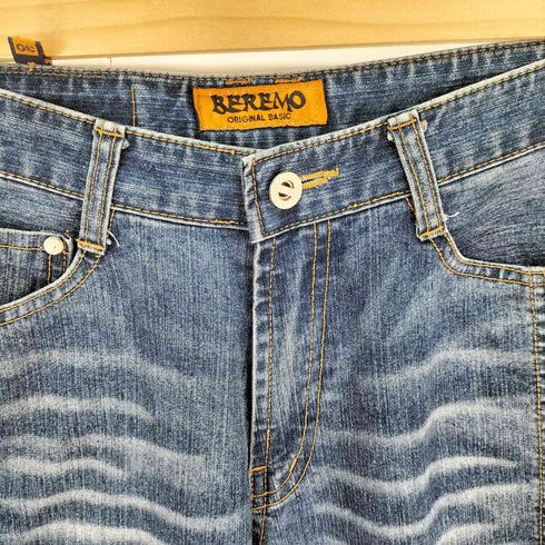BEREMO Y2K ラインストーン ローライズ フレアデニム レディース 30