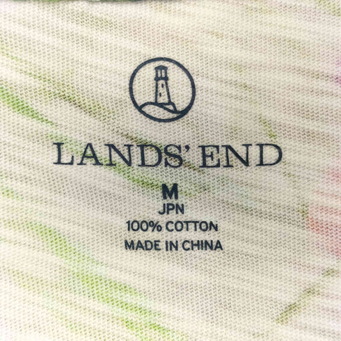 ランズエンド LANDS END ボートネック 花柄 半袖 Tシャツ レディース import:M