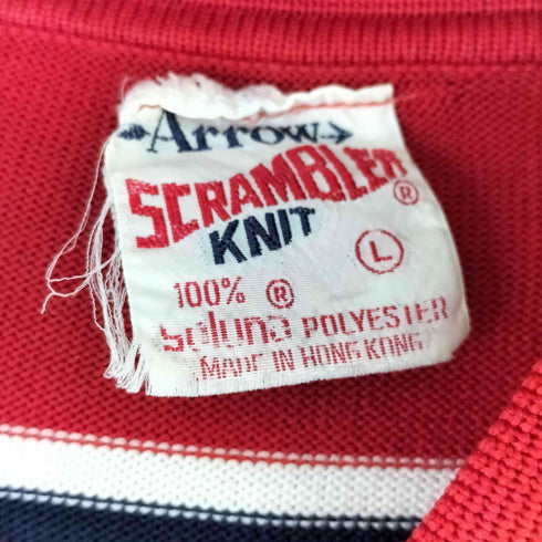 アロー ARROW 70s SCRAMBLER KNIT ボーダー 半袖ポロシャツ メンズ L