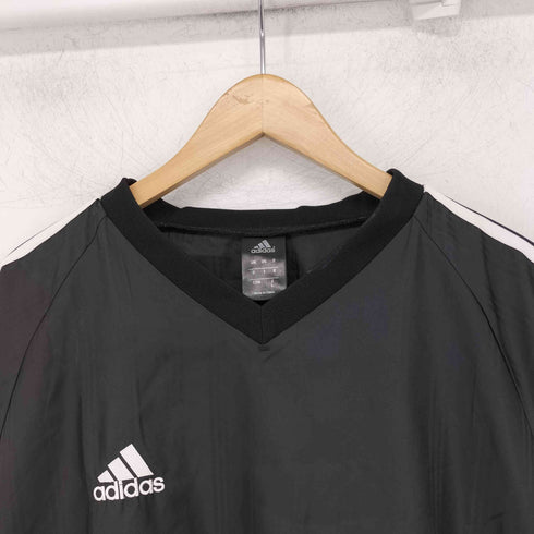 アディダス adidas ワンポイントロゴ刺繍 Vネック ナイロンプルオーバージャケット メンズ import:L