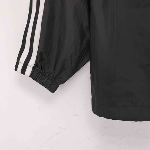アディダス adidas ワンポイントロゴ刺繍 Vネック ナイロンプルオーバージャケット メンズ import:L