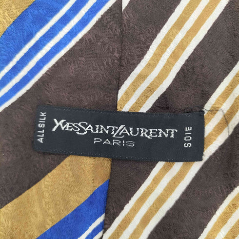 イヴサンローラン Yves Saint Laurent ストライプ/チェック シルク ネクタイ メンズ