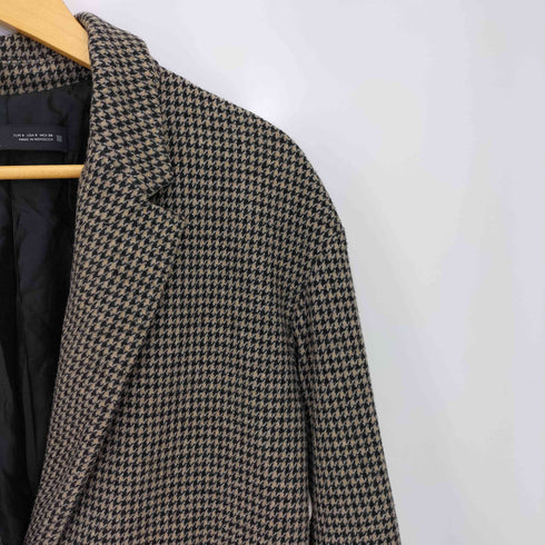 ザラ ZARA ハウンドトゥース コットンポリ チェスターコート レディース import:S