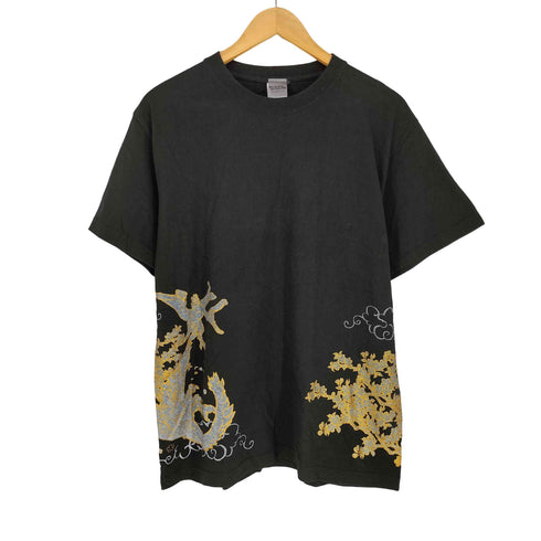 和柄 ラメデザイン ゲームTシャツ メンズ L