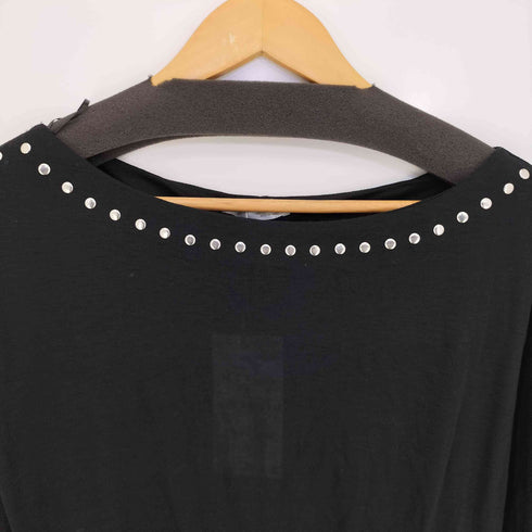 ザラ ZARA LONG SLEEVE STUDDED T-SHIRT レディース import:M