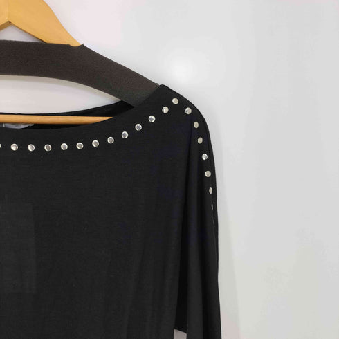ザラ ZARA LONG SLEEVE STUDDED T-SHIRT レディース import:M