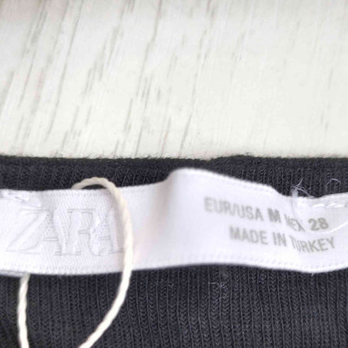 ザラ ZARA LONG SLEEVE STUDDED T-SHIRT レディース import:M