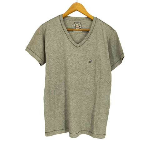 ディーゼル DIESEL REGULAR FIT Vネック ワンポイントロゴ コットン S/S Tシャツ メンズ S