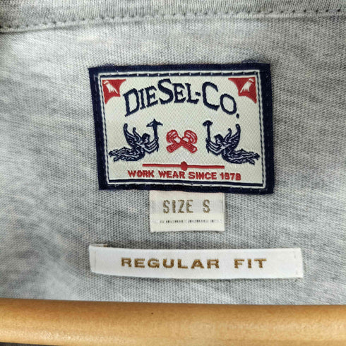 ディーゼル DIESEL REGULAR FIT Vネック ワンポイントロゴ コットン S/S Tシャツ メンズ S